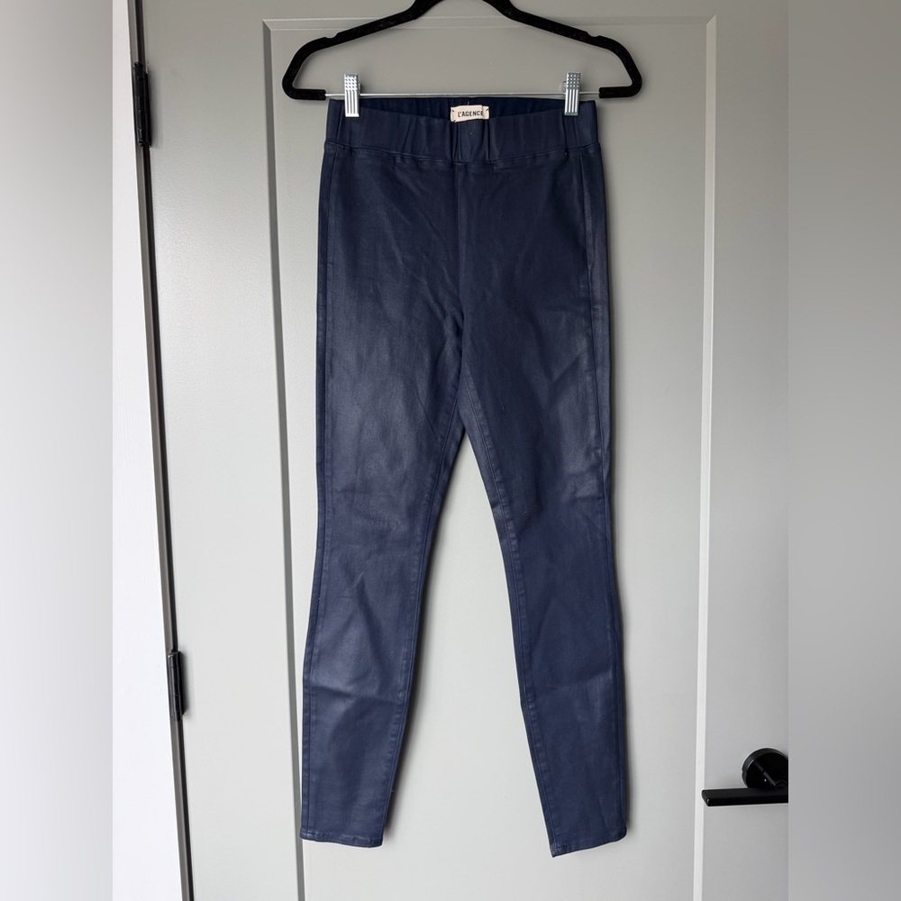 L’AGENCE Rochelle Pull On Skinny Pant Blue Coated